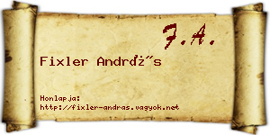 Fixler András névjegykártya